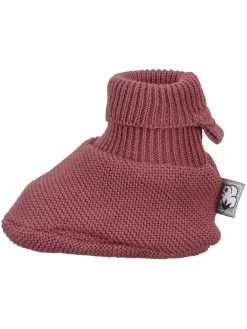 Strick-Hausschuhe in Dunkelrosa