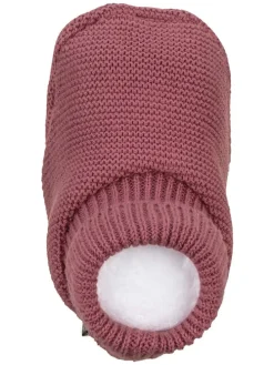 Strick-Hausschuhe in Dunkelrosa