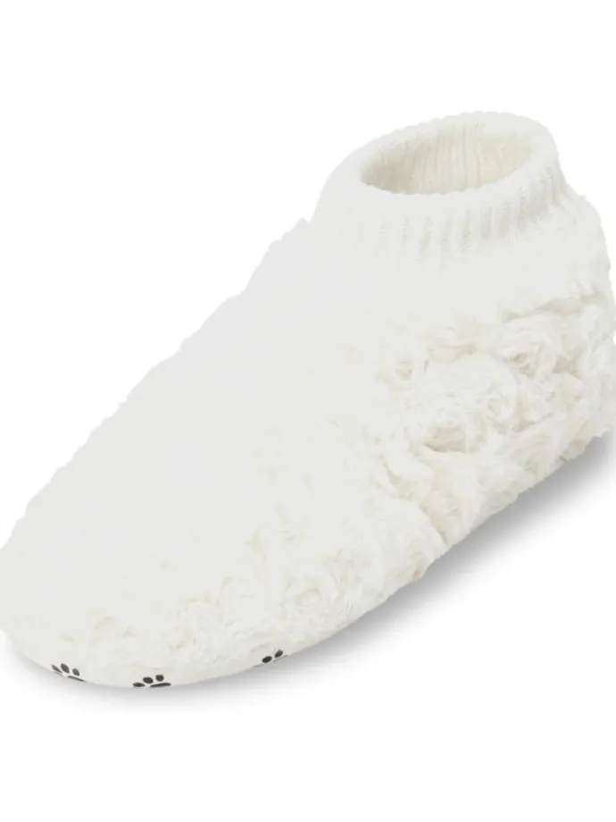 Tatzen-Hausschuhe mit ABS in Weiß