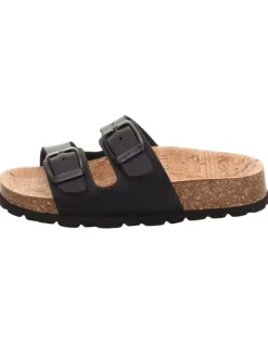 Tieffußbett Pantolette FUSSBETTPANTOFFEL in Schwarz