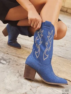 Westernstiefel in Blau