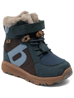 Winterboots in Dunkelblau/ Hellbraun