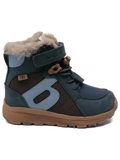 Winterboots in Dunkelblau/ Hellbraun