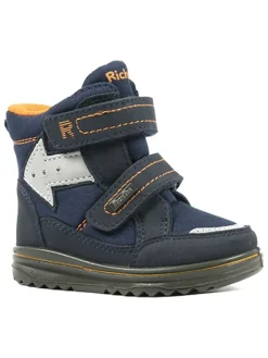 Winterboots in Dunkelblau/ Orange