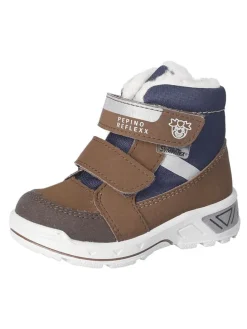 Winterboots "Flo" in Dunkelblau/ Braun