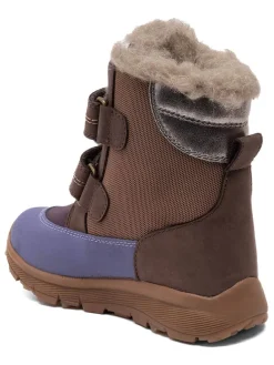 Winterboots in Braun/ Lila
