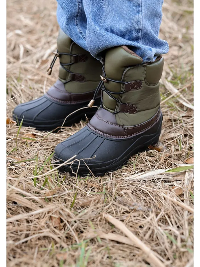 Winterboots in Dunkelgrün/ Schwarz