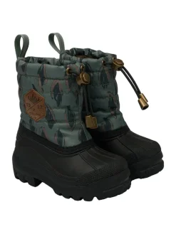 Winterboots in Dunkelgrün/ Schwarz