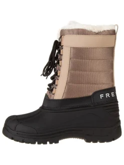 Winterboots in Schwarz/ Beige