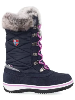 Winterstiefel "Holmenkollen" in Dunkelblau/ Pink