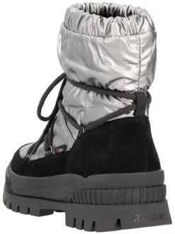 Winterstiefel in Silber/ Schwarz