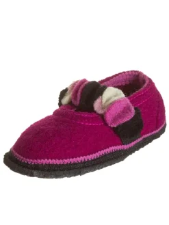 Wollfilz-Hausschuhe "Babett" in Fuchsia/ Anthrazit