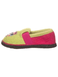 Wollfilz-Hausschuhe "Bobby Küken" in Pink/ Grün