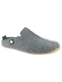 Woll-Hausschuhe "Gipfelkreuz" in Anthrazit