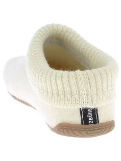 Woll-Hausschuhe in Creme