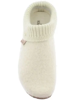 Woll-Hausschuhe in Creme