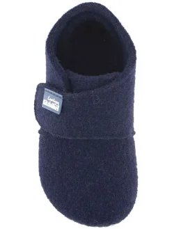Woll-Hausschuhe in Dunkelblau