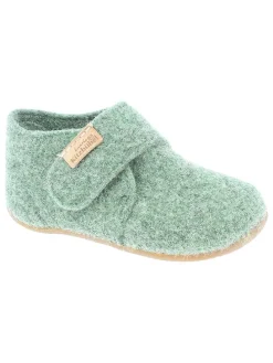 Woll-Hausschuhe in Dunkelgrün