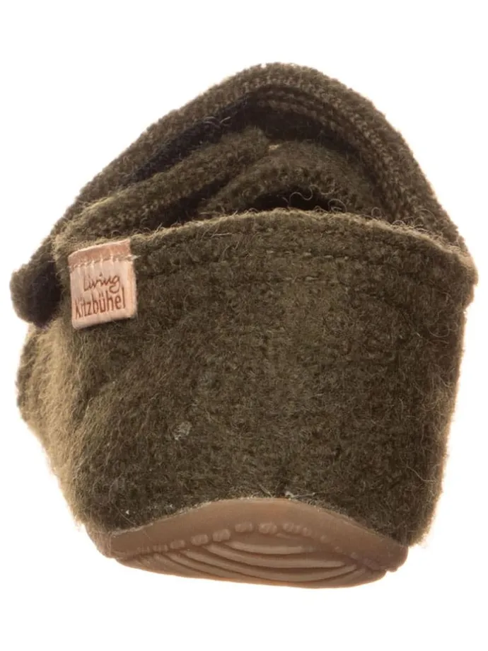 Woll-Hausschuhe "Monster" in Khaki
