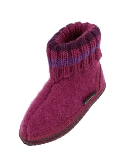 Woll-Hausschuhe "Paul" in Lila