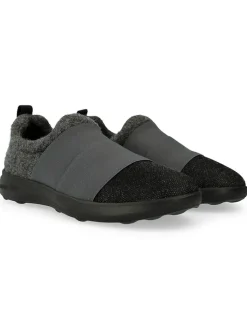 Woll-Slipper "Jump" in Schwarz/ Grau