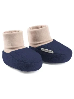 Wollwalk-Krabbelschuhe "Elias" in Dunkelblau