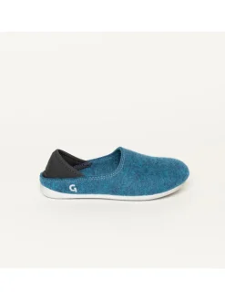 Wool Slip-On Kids petrol/grey