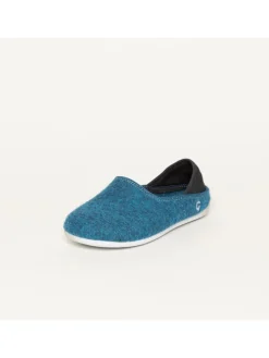 Wool Slip-On Kids petrol/grey