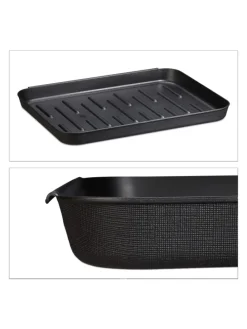 30x Schuhabtropfschale in Schwarz - (B)35 x (H)3 x (T)27 cm