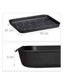 30x Schuhabtropfschale in Schwarz - (B)35 x (H)3 x (T)27 cm