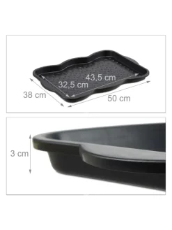 2x Schuhabtropfschale in Schwarz - (B)50 x (H)3 x (T)38 cm