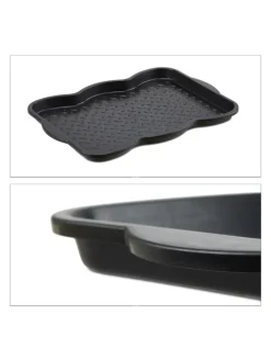 3x Schuhabtropfschale in Schwarz - (B)50 x (H)3 x (T)38 cm