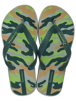 Zehentrenner "Classic IX" in Grün/ Beige