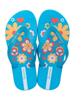 Zehentrenner in Blau/ Bunt