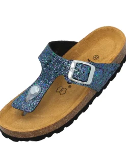 Zehentrenner in blau glitter