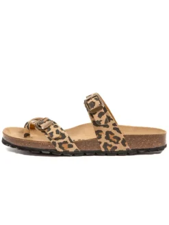 Zehentrenner in Braun/ Beige