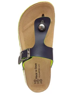 Zehentrenner in Dunkelblau/ Gelb