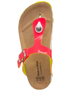 Zehentrenner in Fuchsia/ Gelb