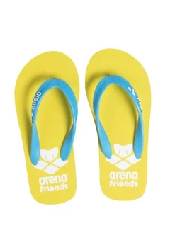 Zehentrenner in Hellblau/ Gelb