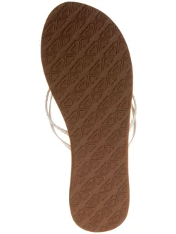 Zehentrenner in Hellbraun/ Weiß