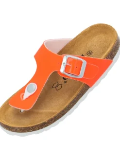 Zehentrenner in orange neon lack