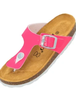 Zehentrenner in pink neon lack