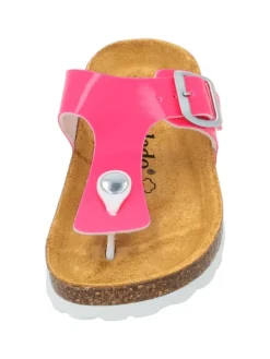 Zehentrenner in pink neon lack