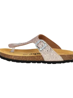 Zehentrenner in rosegold glitter