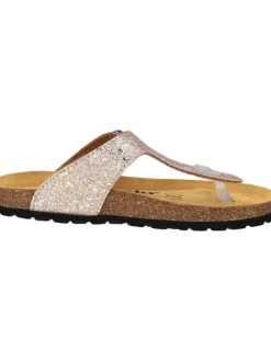 Zehentrenner in rosegold glitter