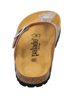 Zehentrenner in rosegold glitter