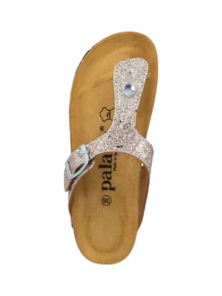 Zehentrenner in rosegold glitter