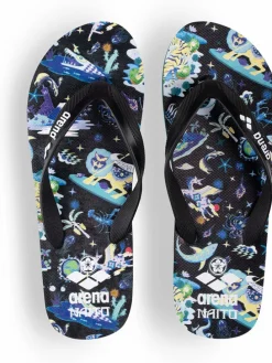 Zehentrenner in Schwarz/ Türkis