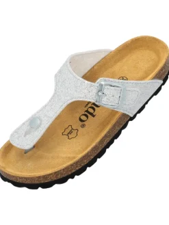 Zehentrenner in weiss glitter