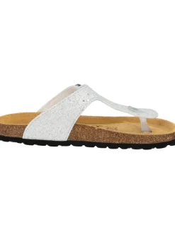 Zehentrenner in weiss glitter